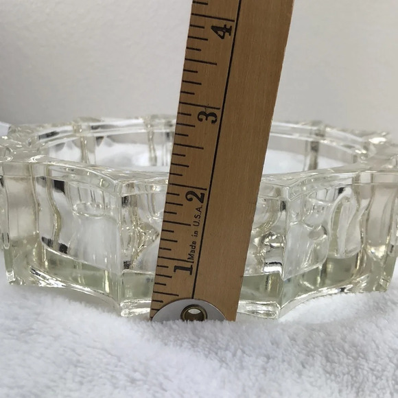Heavy Glass Ashtray Large Candle Holder Candy Dish Trinket/Coin Catcher Multiuse - Picture 6 of 10